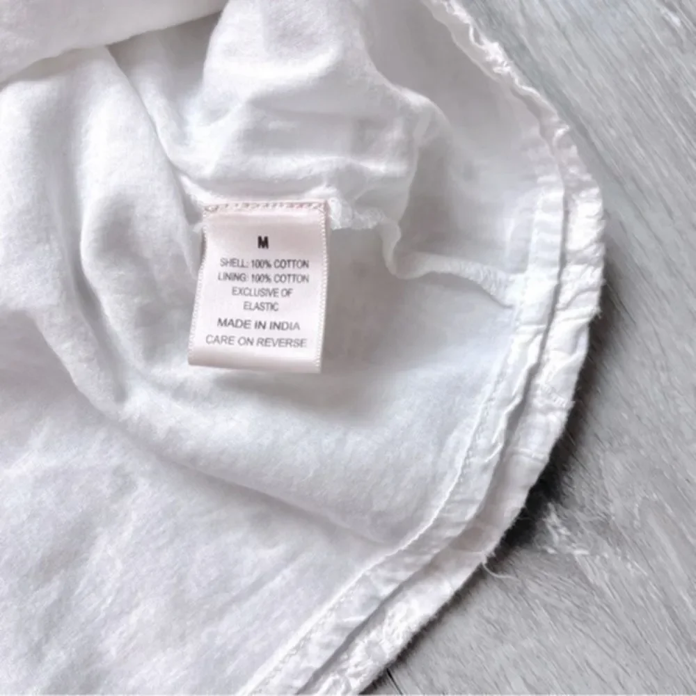 Women's M NWT White 100% Cotton Short Sleeve Summer Dress New